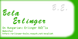 bela erlinger business card